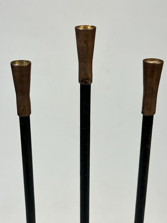 Image 1 of Large Vintage Menorah Candlestick, 1970's, Metal and Brass