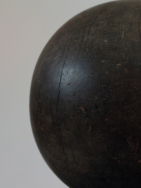 Image 1 of Antique decorative patinated hardwood ball