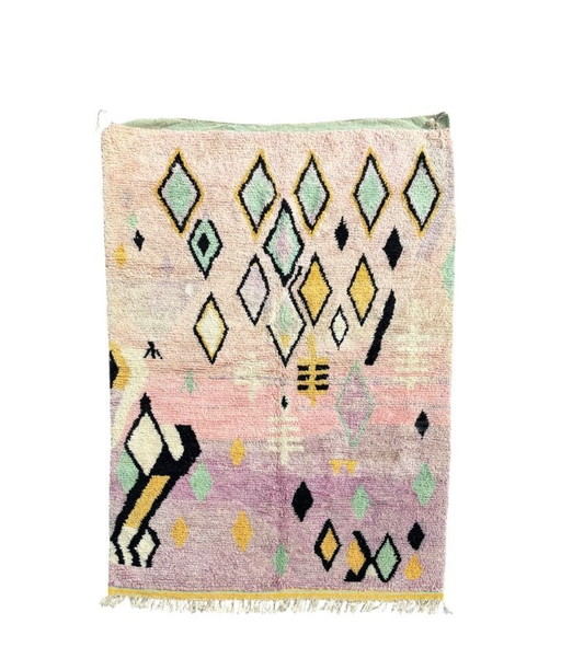 Moroccan Pink Boujad Wool rug 200x300 cm - Berber rug -Vintage Moroccan rug