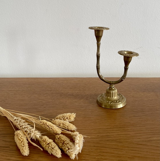 Image 1 of Double brass candlestick