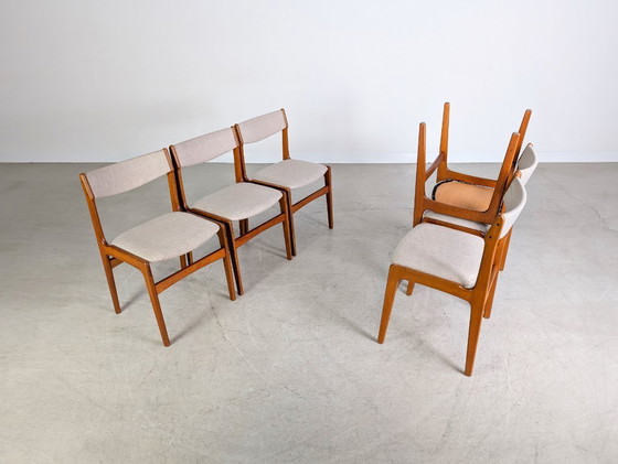 Image 1 of Set originale di 6 sedie Erik Buch, stile metà secolo, teak vintage