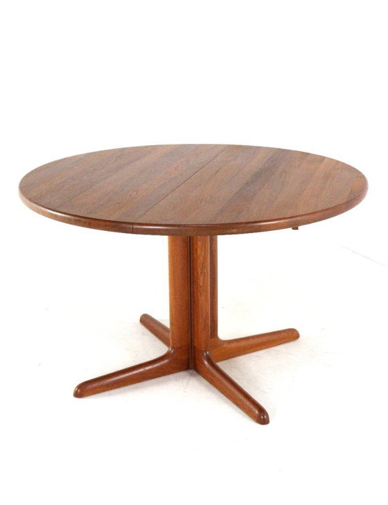 Image 1 of Vintage Round Danish 2x Extendable Teak Dining Table
