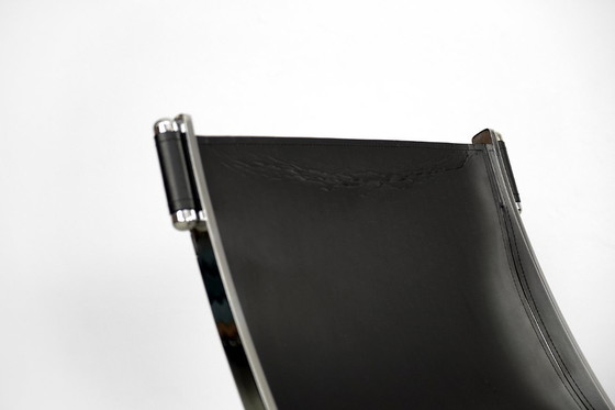 Image 1 of Vintage Minimalist Italian Leather Chair, 1980s