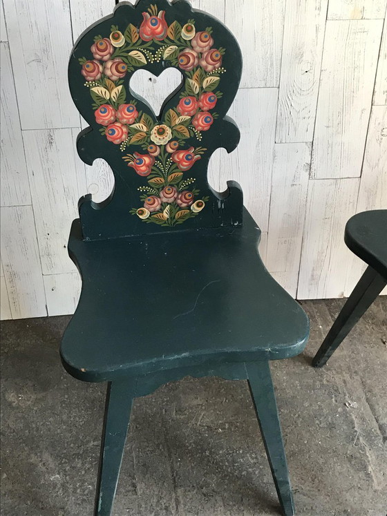 Vintage Wooden Side Chairs, 1920s, Set of 3 (photo 2 of 9)