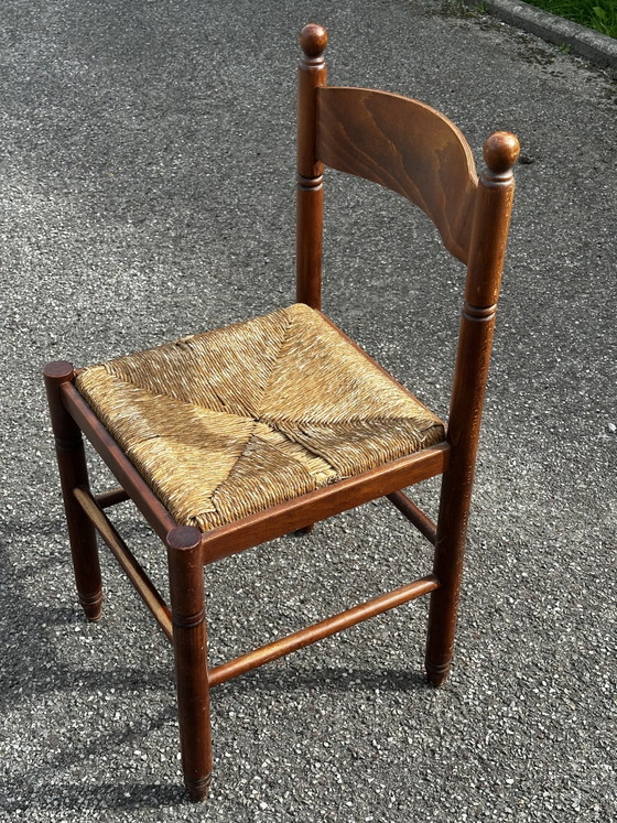 3 Sedie Vintage in Legno e Paglia – Anni '50/'60 – Sedie da pranzo, Wood (photo 8 of 15)