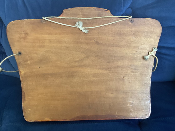 Image 1 of Porte courrier art déco , objet signé , bois . 