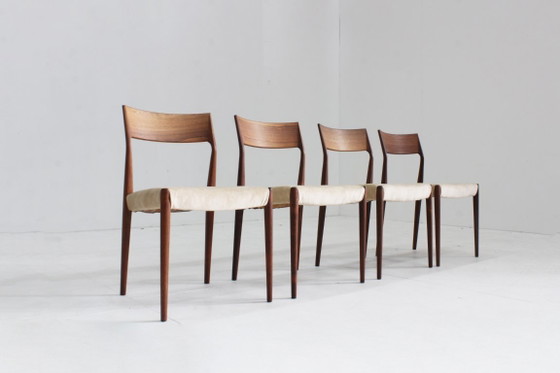 Image 1 of Ensemble de 4 chaises de salle à manger Fristho vintage milieu du siècle