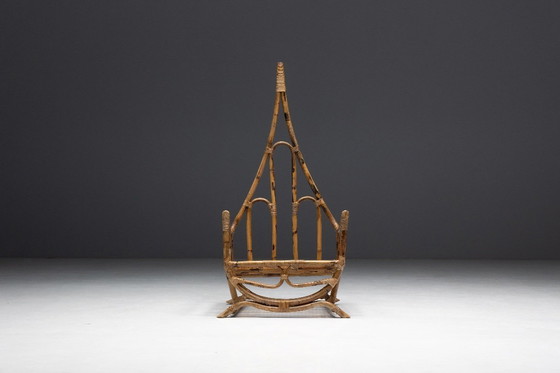 Image 1 of Sculpturale bamboe lounge stoelen, Italië, 1960