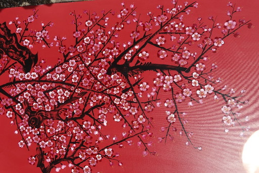 Japanese sakura J422 - painting on XXXL canvas 210cm