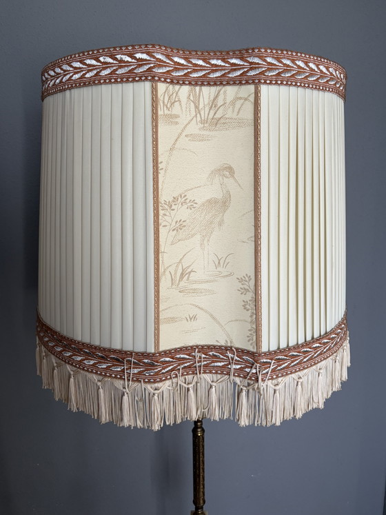 Lampada da Terra Vintage Onice Marmo Ottone Con Paralume – Lampade da terra, Marble, Textile (photo 9 of 11)
