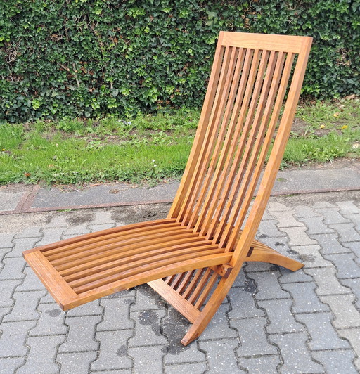 Garden Teak Teakhouten Ligstoel, Verstelbaar, Inklapbaar