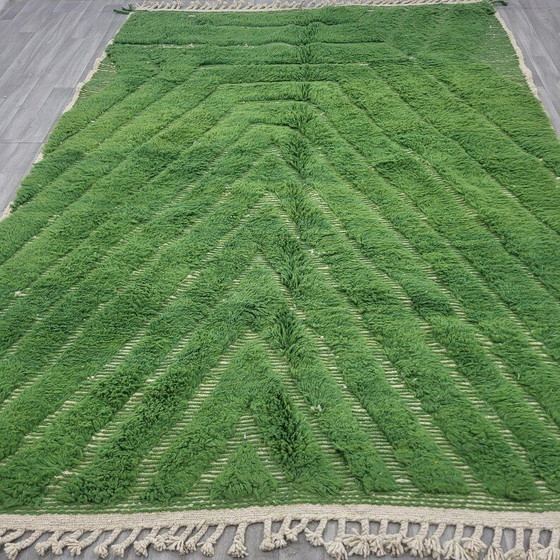 Grande tappeto berbero verde fatto a mano, 250/350 cm – Tappeti, Wool (photo 4 of 8)