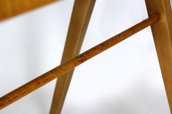 Image 1 of Tables de chevet restaurées de style Mid-Century avec coiffeuse, Tchécoslovaquie, années 1960, ensemble de 3