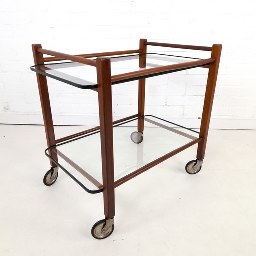 Vintage Coja Teewagen Teak & Glas 50er/60er Jahre