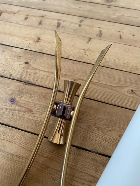 Image 1 of Applique murale double branche tulipe, design scandinave vintage années 60