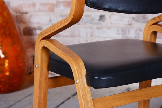 Set of Eight Restored Mid-Century Chairs, by Ludvik Volak, Maple, Czech, 1960s – Dining chairs, Wood, Skai (photo 6 of 20)