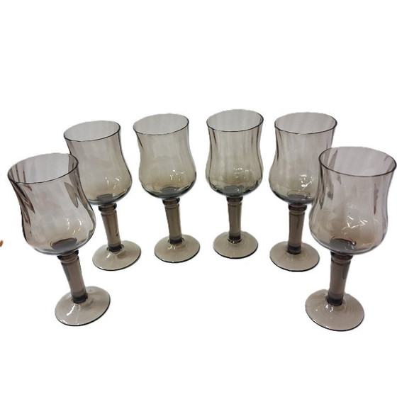 Image 1 of Bicchieri da vino con stelo in stile moderno di metà secolo - Set da 6