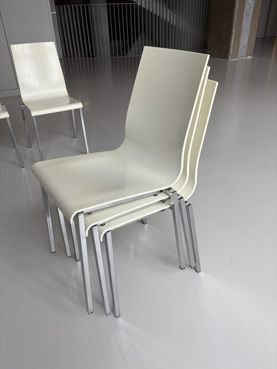 Image 1 of 6 x Pedrali Kuadra 1101 Stühle Weiß Chrom