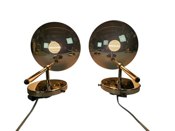 Image 1 of Estiluz - 2 appliques murales - laiton - style Hollywood Regency - Espagne - années 80