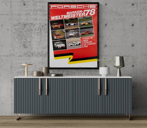Porsche Markenweltmeister 78 – 1978 – Original Vintage Porsche Poster by Werbeagentur Strenger – Vintage Motorsport – 102x76 cm