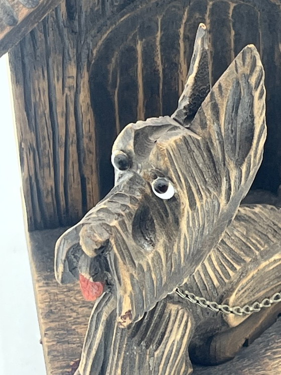 Paar "Scottish Terrier" Buchstützen aus geschnitztem Holz, Dekorative Objekte, Metall, Braun (Foto 7 von 10)