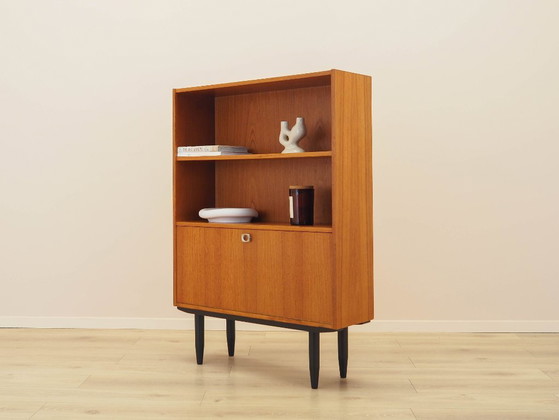 Libreria danese impiallacciata in teak con bancone bar e ripiani regolabili, anni '70. – Librerie, Wood (photo 4 of 10)