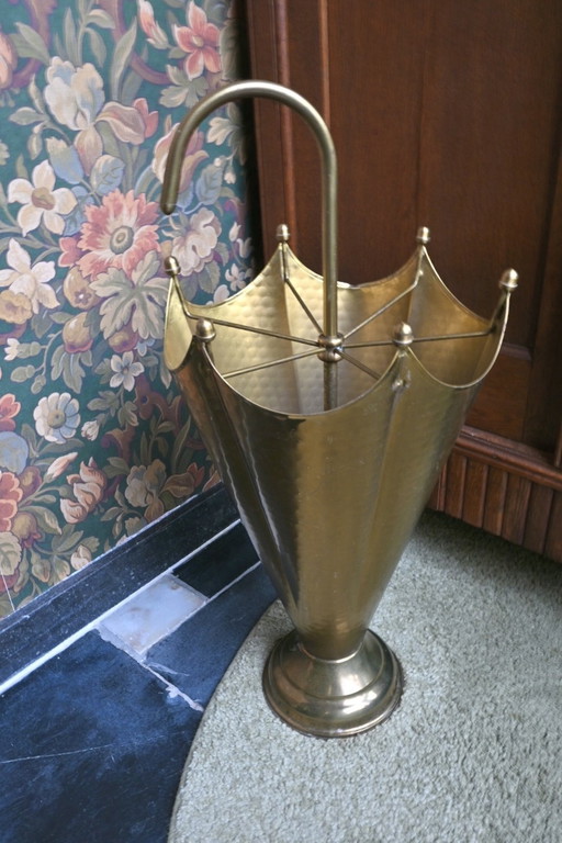 Brass umbrella stand 1950s vintage