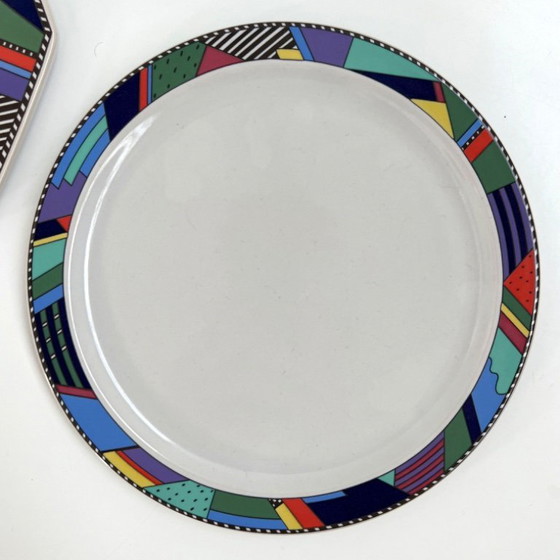 Image 1 of Set aus 8 Tellern Metropol von Barbara Brenner für Rosenthal, 1990er Jahre