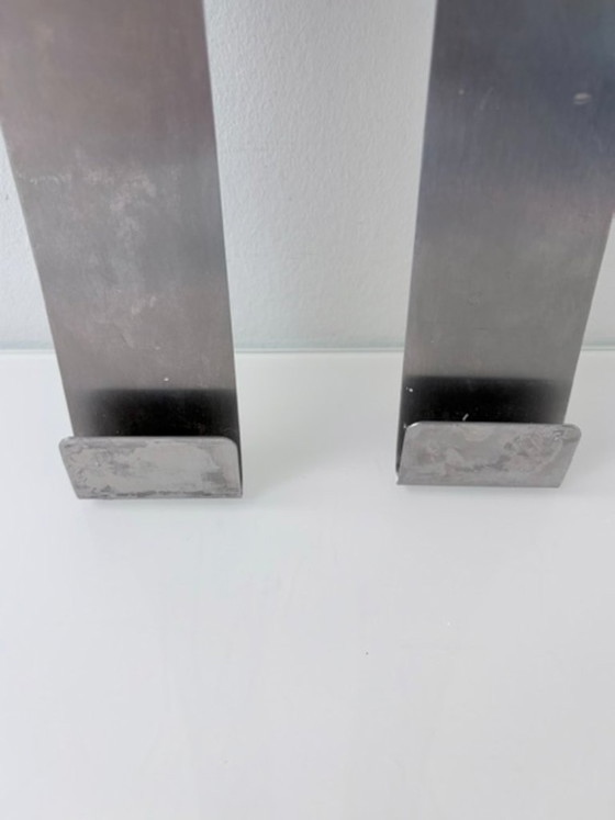 Set aus 2 Edelstahl Design Wandkerzenhaltern 39,5 cm – Rostfreier Stahl (photo 12 of 13)