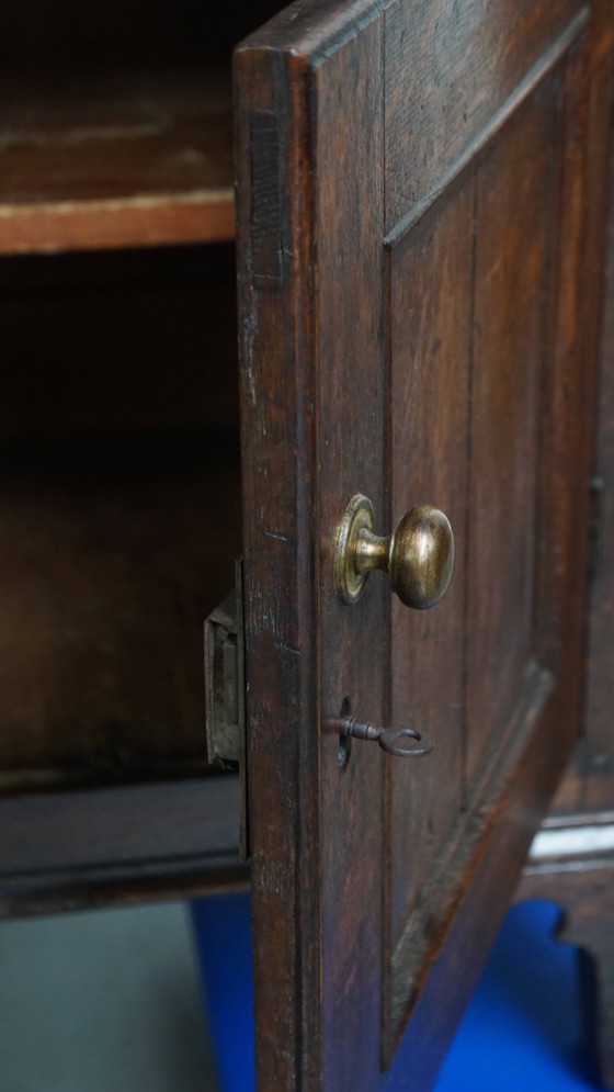 Image 1 of Antique English oak food cupboard/ cabinet from late 18th/ early 19th century