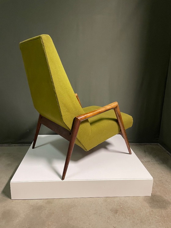 Rare fauteuil lounge Rob Parry Triennale, Gelderland, Bois, Textile, Vert, Mid Century Modern (photo 2 sur 7)
