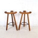 2x vintage brutalist bar stool