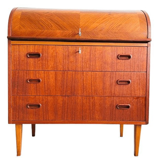 Vintage Egon Ostergaard dänisches Design Mid-Century Rolltop Sekretärschrank Schreibtisch 1960er Jahre
