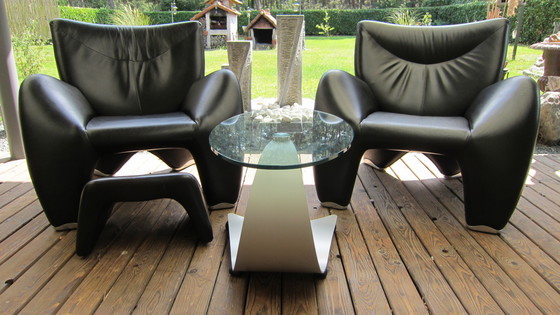 Image 1 of 2x Leolux Echnaton armchair