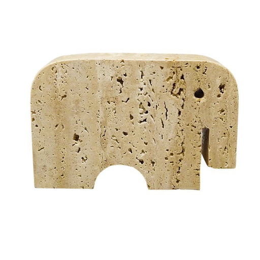 1970s Original Travertine Elephant Sculpture by Enzo Mari for F.lli Mannelli