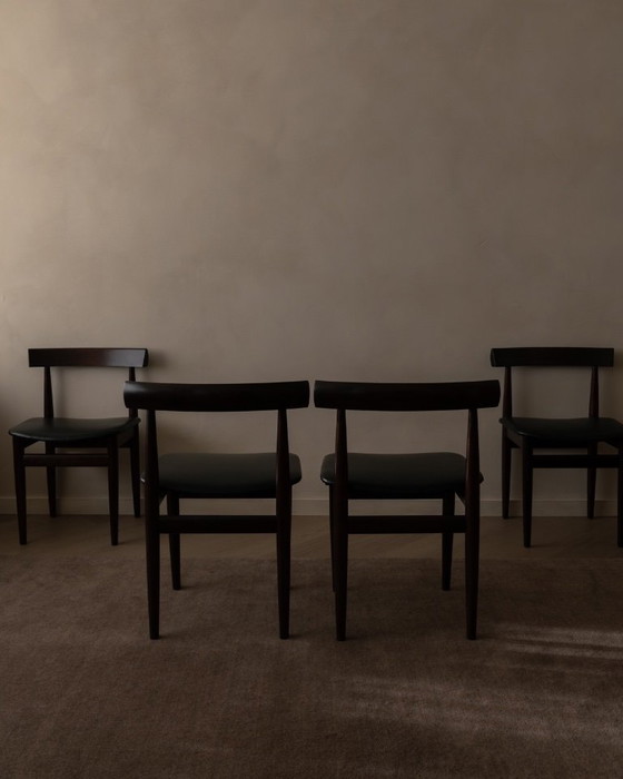 Image 1 of Set van 4 vintage Hans Olsen "Roundette" eetkamerstoelen voor Frem Røjle · Model 631 / 630 serie
