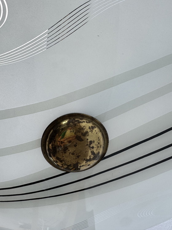 Suspension Verre Sérigraphié Années 60 – Lustres, Brass, Glass (photo 5 of 15)