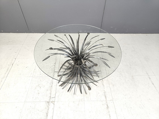 Image 1 of Vintage Metal Sheaf Of Wheat Coco Chanel Side Table