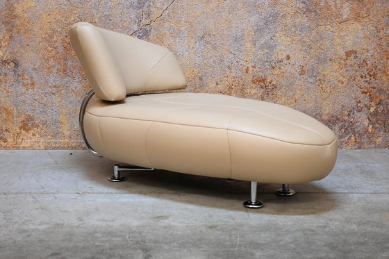 Image 1 of Chaise longue Leolux Kikko en cuir beige