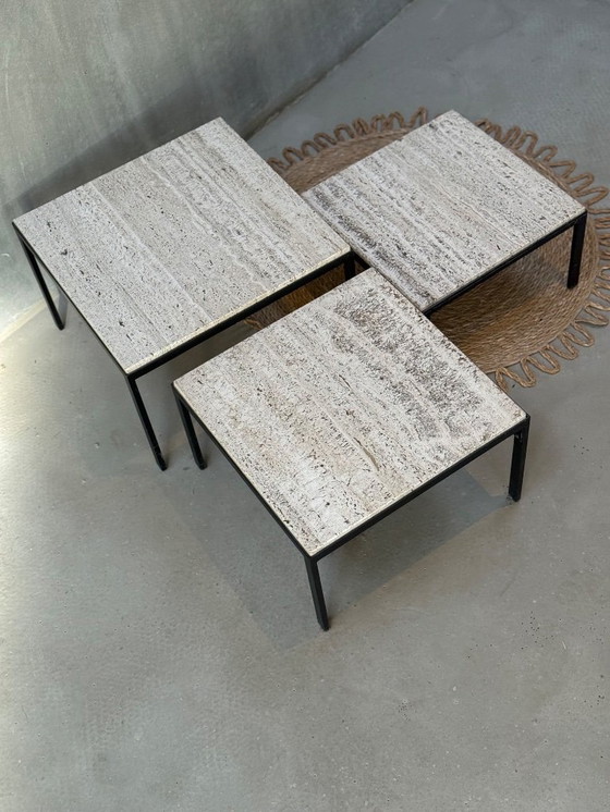 Image 1 of Vintage mimi set with travertine tops