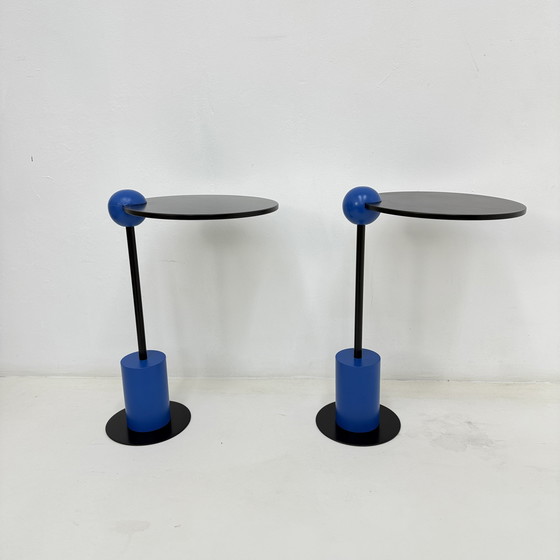 Image 1 of Pair of side table Edward Geluk for Arco – 1980’s ‘Piccolo’ postmodern Memphis style – Dutch design
