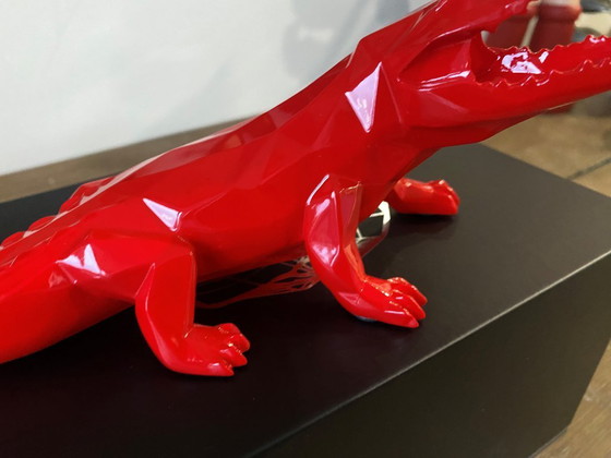 Image 1 of Crocodile CROCO Spirit Red edition by Richard Orlinski, new 2024