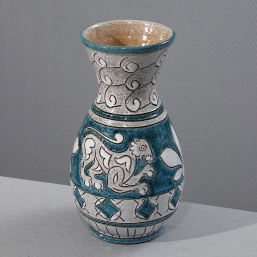 Fratelli Fanciullacci large ceramic lion vase vintage Italy 1960s