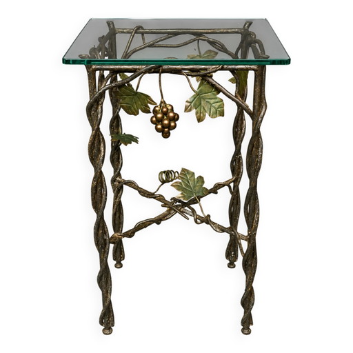 Table Art nouveau. Fer forgé, verre. – salontafels, Iron, Glass