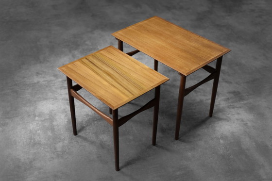 Image 1 of Vintage Mid-Century Danish Modern Teak Nesting Tables, 1960s, Set of 2