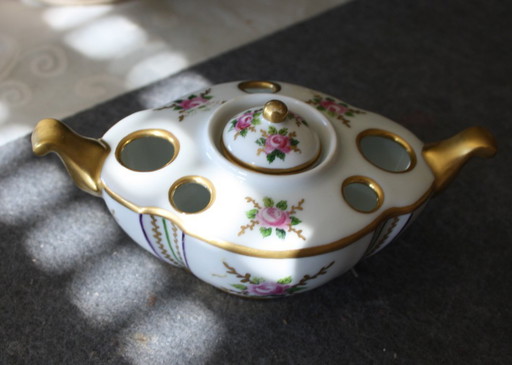 Antique Limoges inkwell - Hand painted - Giraud - France around 1900