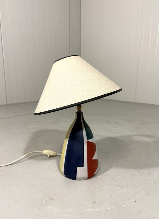 Image 1 of Krösselbach Fayence table lamp by Clare Zänge & Karl-Heinz Löffler 1950's