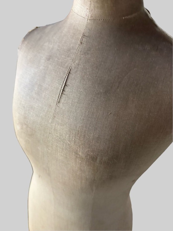 Image 1 of Busto da sarto antico e regolabile su treppiede originale in legno (circa 1930-1950)