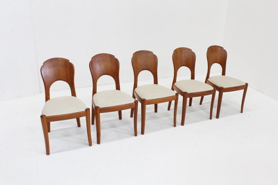 Image 1 of Set di 5 sedie da pranzo vintage in teak massello, anni '60