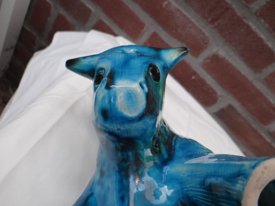 Jema Holland Stier 79, Großer modernistischer Retro-Kunst-Keramikstier – Bildhauerei, Ceramic (photo 12 of 15)